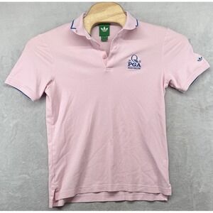 Adidas Golf Polo Shirt 2025 PGA Championship Quail Hollow Cotton Pink Men's S